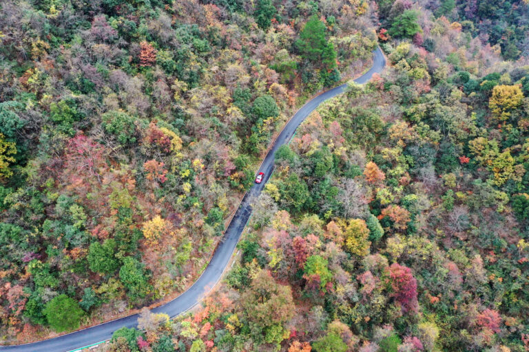 He Guangmin - Varicolored-mountain-road